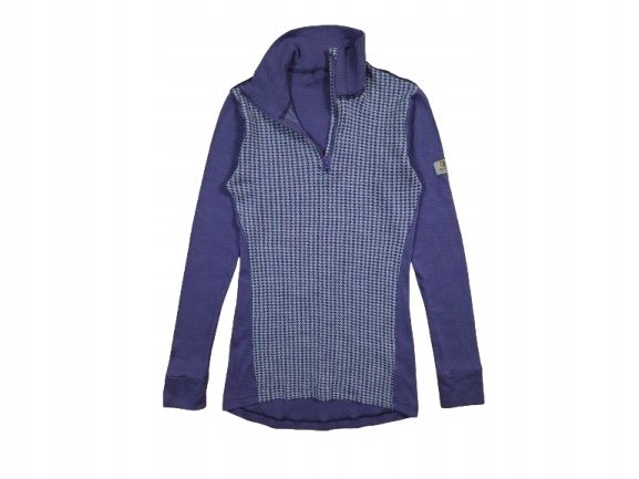 JANUS Bluzka Damska 100 % Wełna Merino Zip Neck r. S