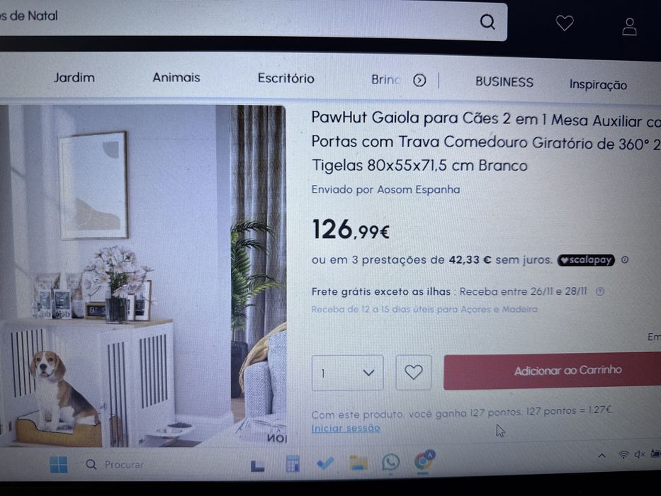 Gaiola para caes PawHut usada