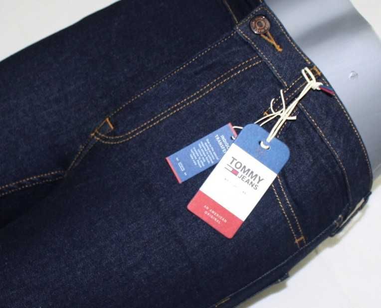 Damskie jeansy Tommy Jeans Santana granatowe rurki wysoki stan W26/L32