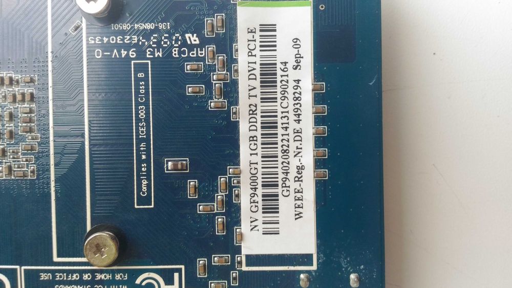 Видеокарта PCI-E NVIDIA GF 9400GT (1Gb/DDR2/128bit/HDMI/DVI/VGA