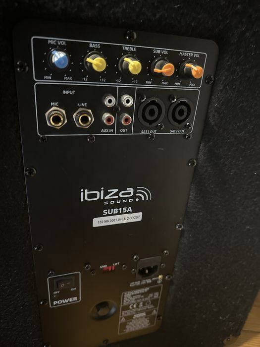 Colunas Ibiza ( 2 Tops/ 1 Subwoofer amplificado)