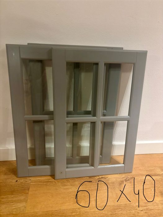 Bodbyn front fronty drzwiczki szare przeszklone 60x40 ikea