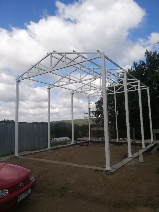Hala magazyn garaż konstrukcja kratownica dźwigary słupy 8x12x4 laser