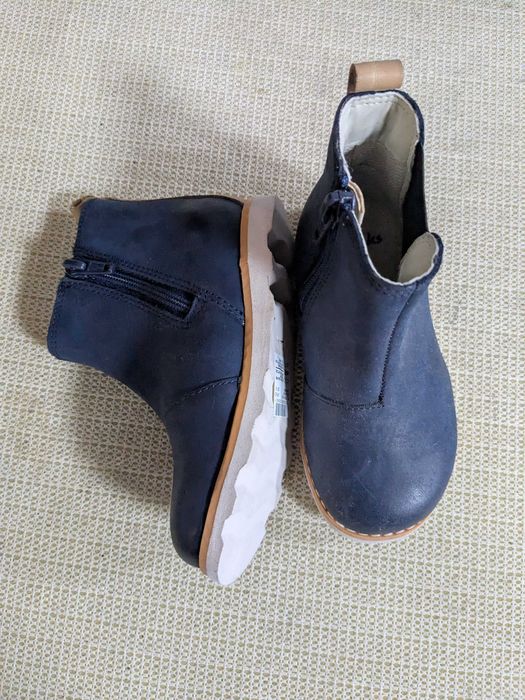 Clarks Crown Halo T granatowe skórzane botki Chelsea rozm. 23