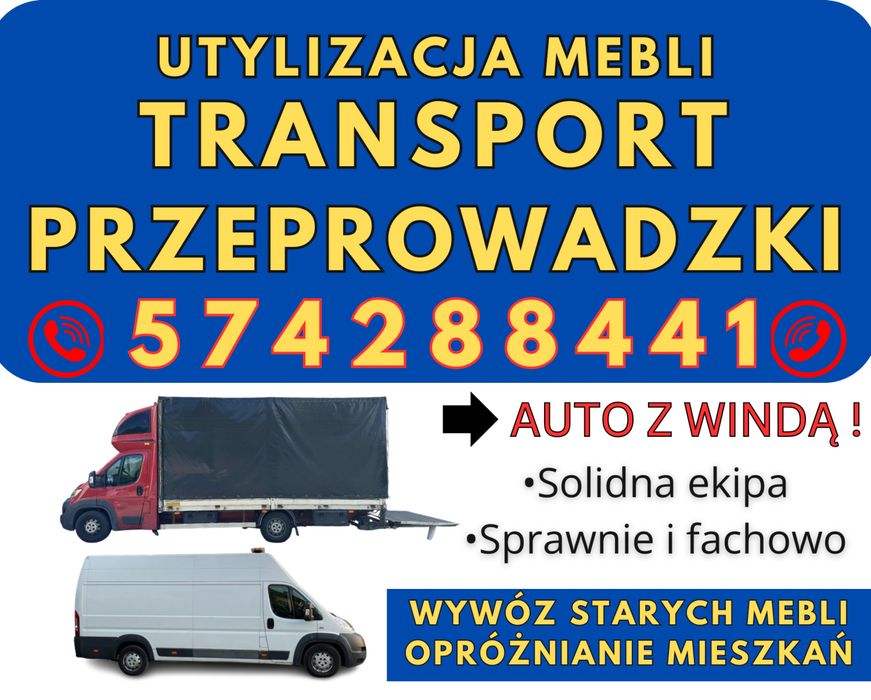 Przeprowadzki Transport Utylizacja Wywóz mebli Łódź Tanio AUTO Z WINDĄ
