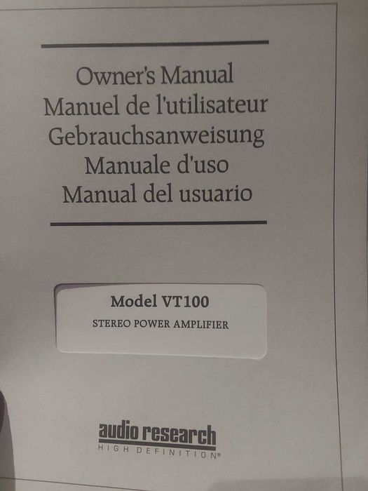 Amplificador a Válvulas Audio Research VT100 MKII