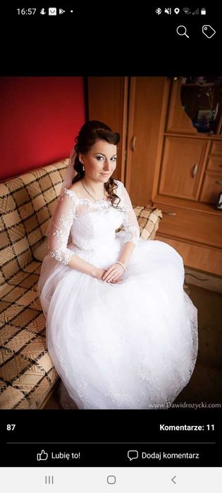 Suknia ślubna Księżniczka bolerko welon.