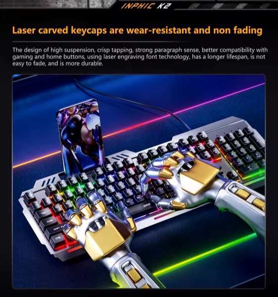 Teclado Inphic K2 Gaming Robusto de alta qualidade