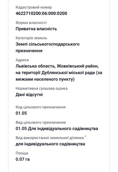 Продаж дачної  ділянки 7 сот. м. Дубляни (Львівська обл.)