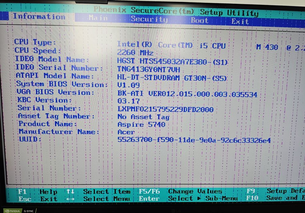 Laptop Acer Aspire 5740G z ładowarką