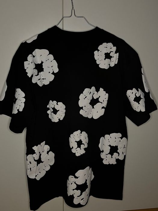 T-shirt Demin tears Preta