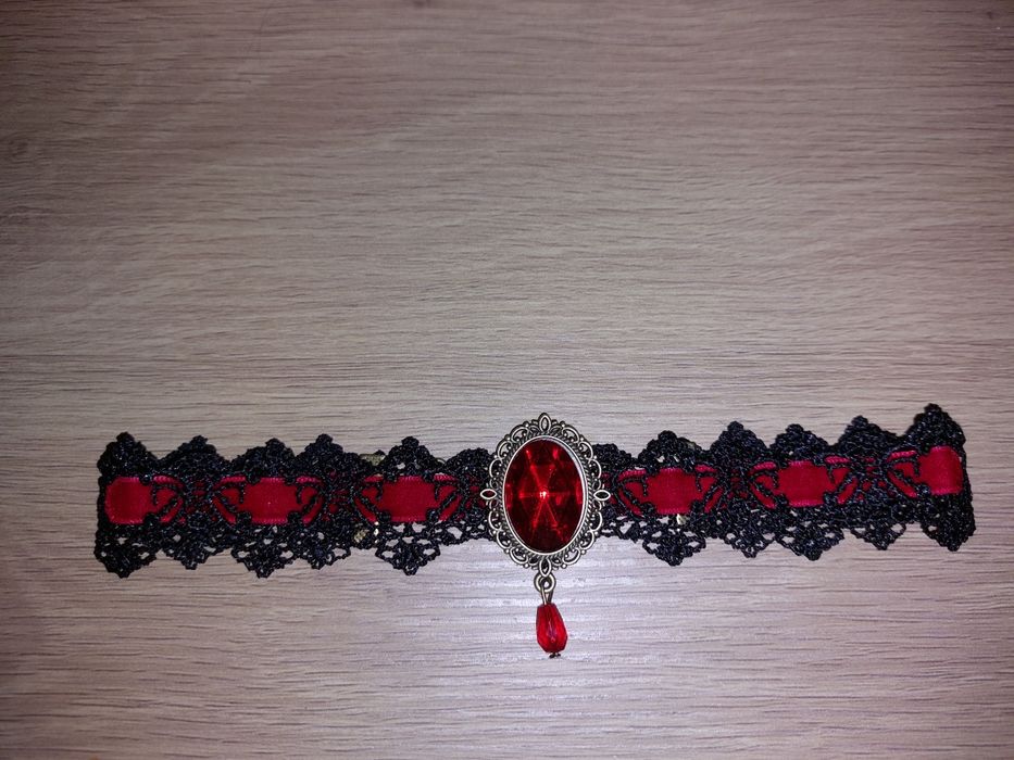 Nowy damski naszyjnik choker goth alternativ welur