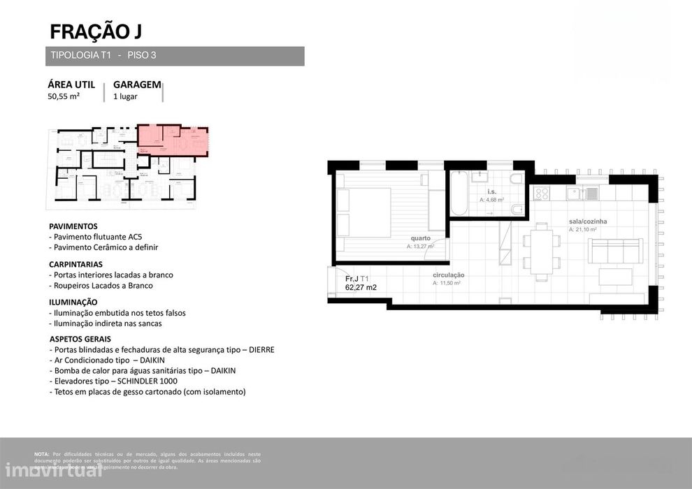 Apartamento T1 Venda em Viseu,Viseu
