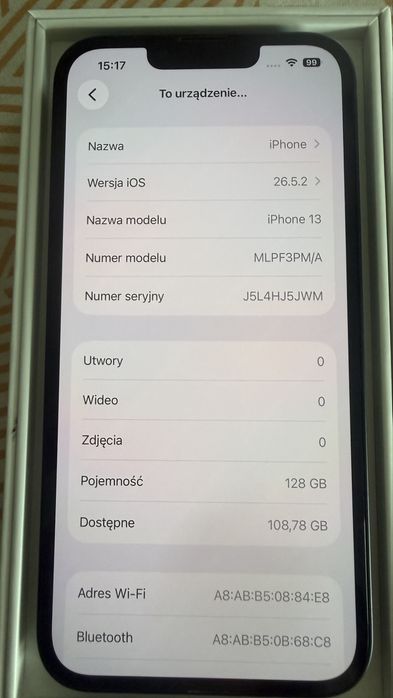 Sprzedam iPhone 13, midnight, 128GB