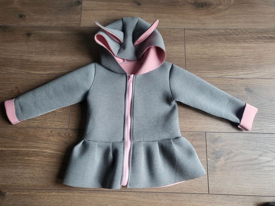 Bluza, kurtka piankowa, króliczek z uszami, 3 latka
