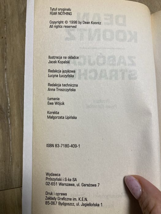 Książka Zabójca strachu / Dean Koontz