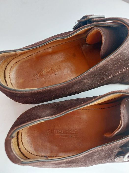 Buty Suitsupply półbuty zamszowe suede typu monki monk strop shoes sko