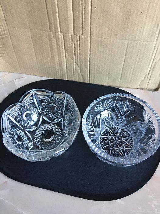 Качественный хрусталь вазы/ладья  советских времен посуда