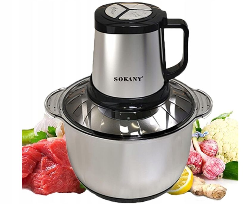 Sokany Rozdrabniacz Elektryczny 800W 5L Inox, 4 Ostrza Używany