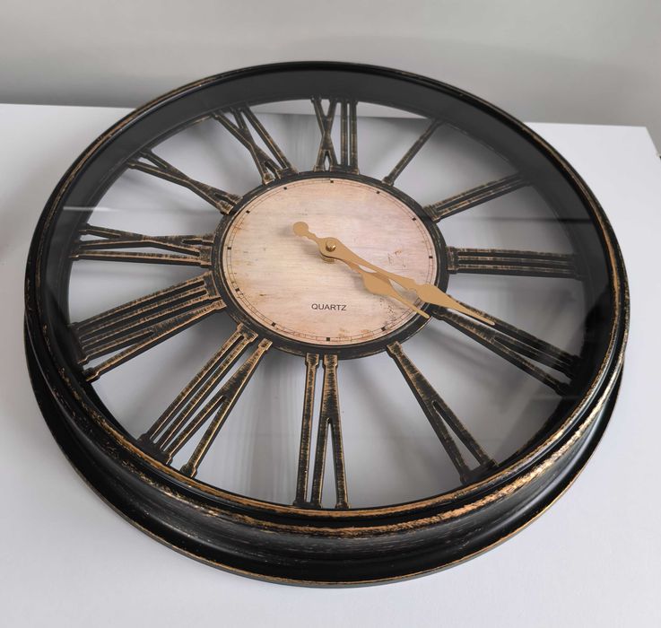 Zegar ścienny w stylu retro, 40 cm, nietykający