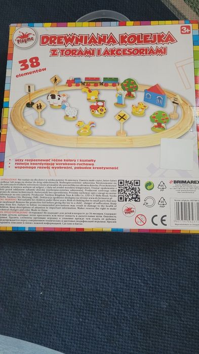 Drewniana kolejka 38 elementów