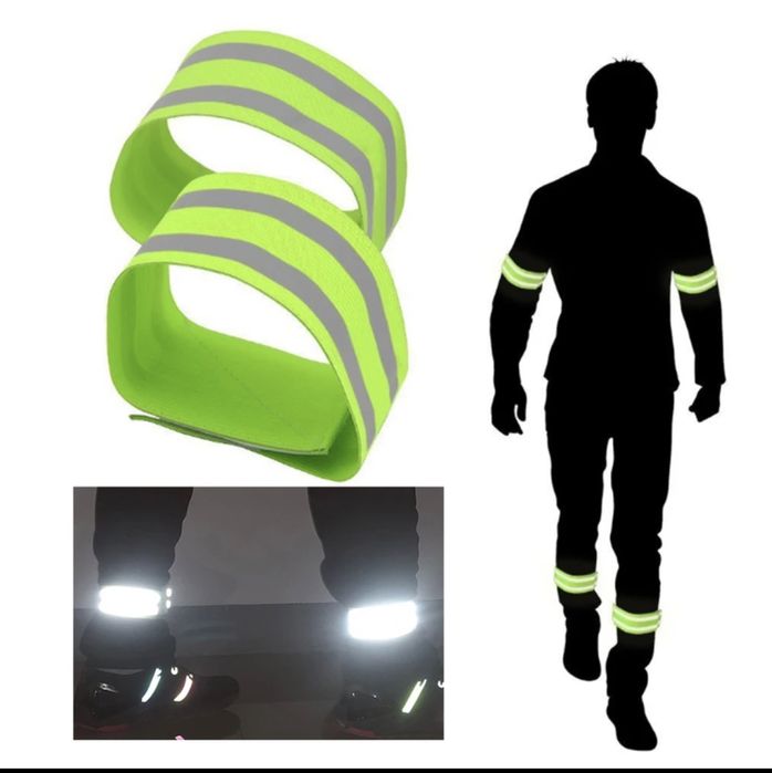 Еластична світловідбивна стрічка-браслет для рук, ніг