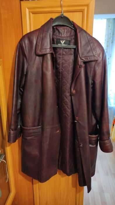 Кожаный плащ 52-54 р