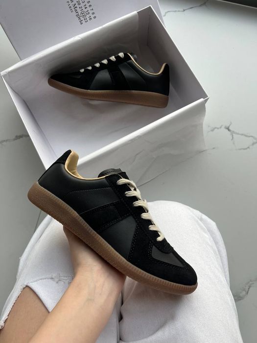 36-45 Maison Margiela Replica Black Calf Leather Sneakers