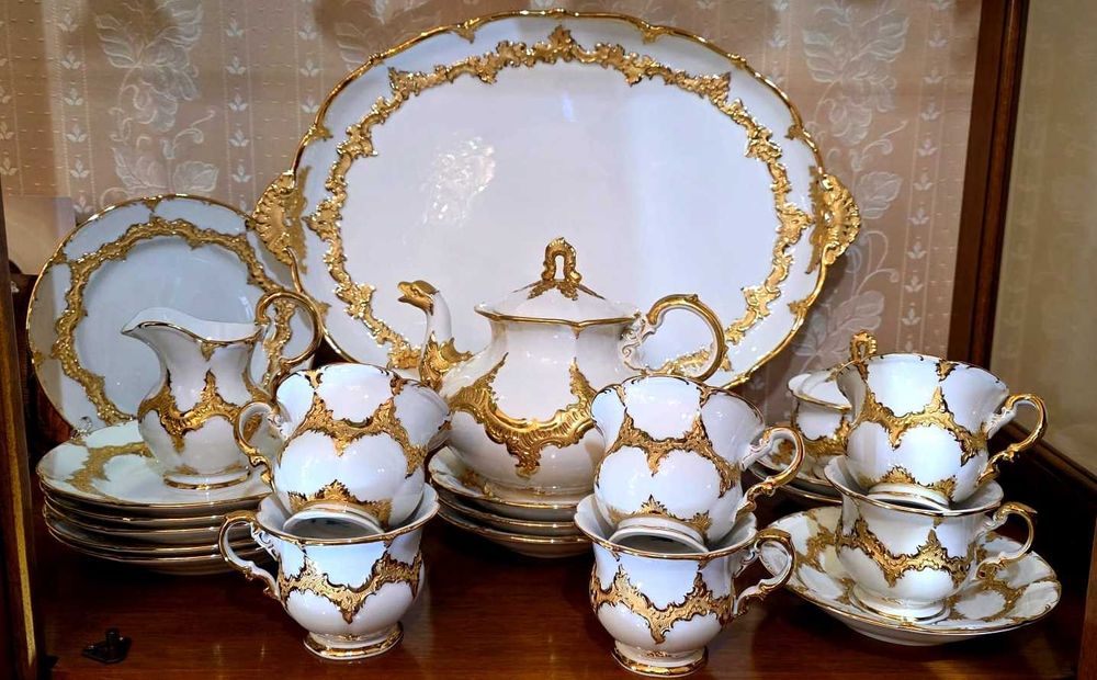 Meissen Miśnia B form, zestaw herbata /kawa stan jak Nowy, IDEALNY