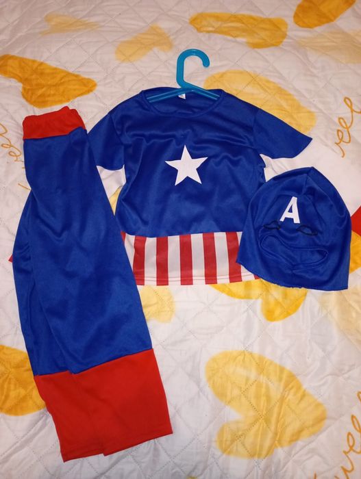 Super strój bal karnawałowy kapitan Ameryka 104/110