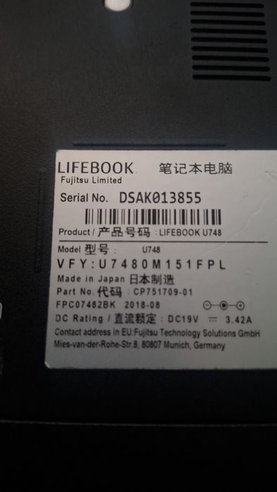 Laptop Fujitsu LifeBook U748 14” Full HD – biznesowy, solidny