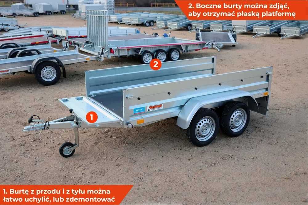 SPAWANA przyczepa DMC 750 kg 253 x 129 x 40 Neptun N7-253 2 rt RUSTIK