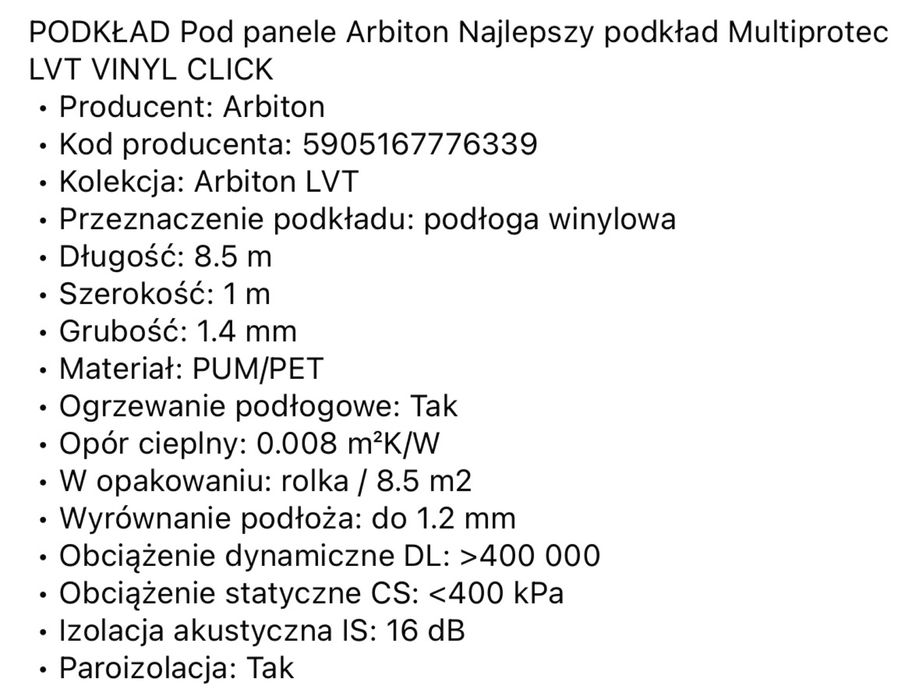 Podklad pod panele winylowe