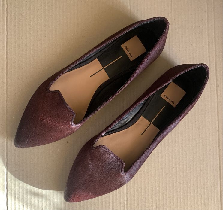 Балетки обувь туфли Dolce Vita шерсть пони фиолетовые