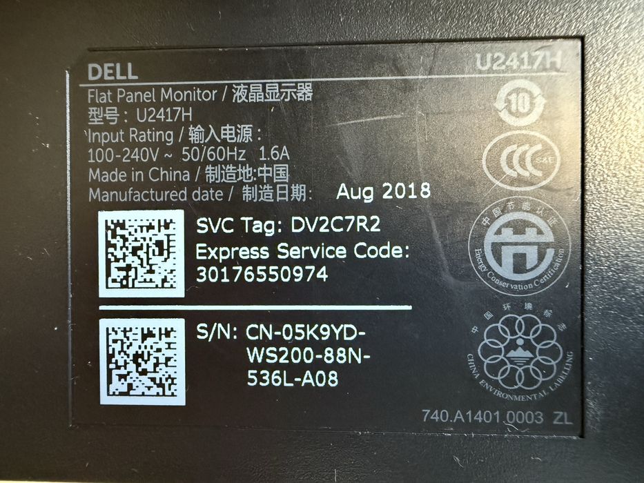 Monitor Dell U2417H