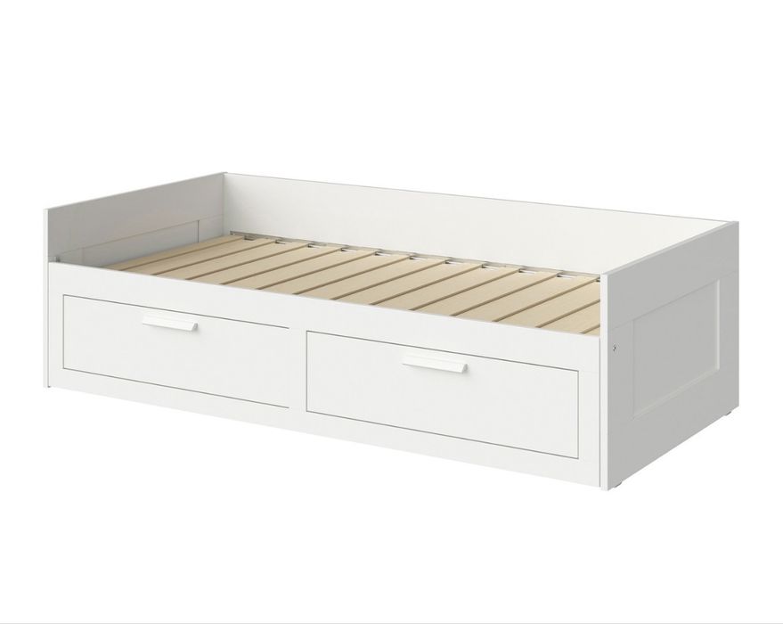 Cama indiv/dupla c/2 gav. branca 80x200 cm
