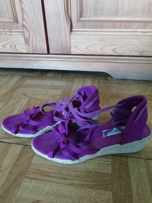 sandały espadryle ciemny róż