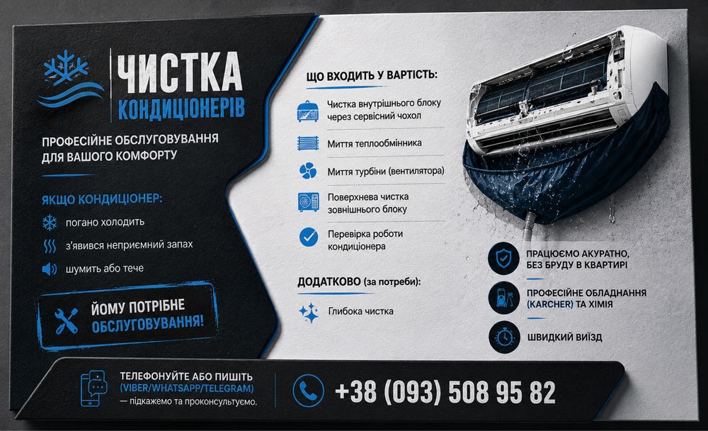 Професійна чистка кондиціонерів, демонтаж, (до)заправка фреоном r32/410a/r22, Львів та область