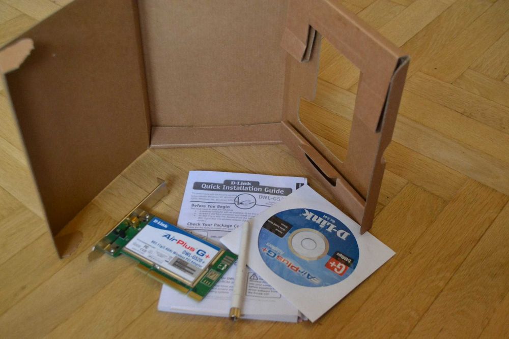 karta WIFI PCI wireless card D-LINK DWL-G520+ pudełko sterowniki