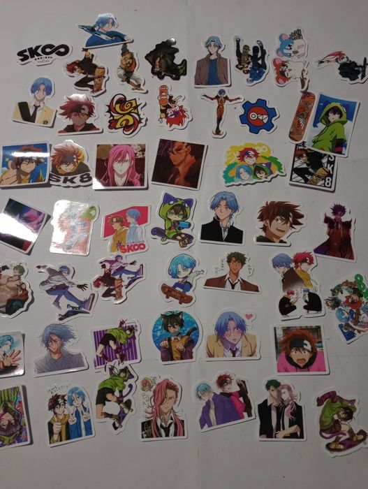 Naklejki z serialu SK8 The Infiniti. Zestaw 50 sztuk.