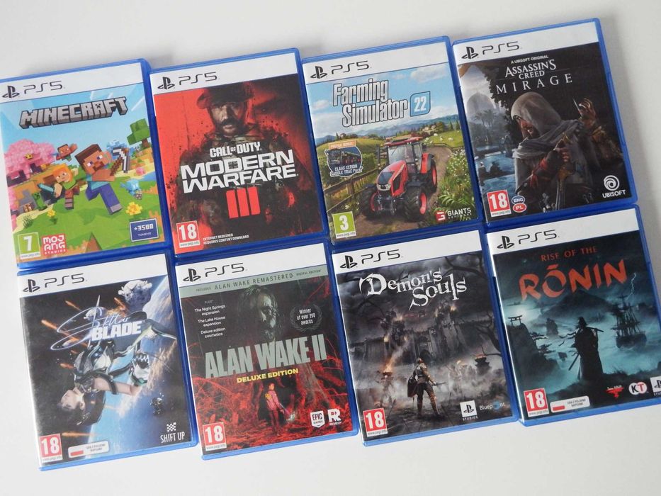 GRY PS5 PŁOCK Ronin Stellarblade MINECRAFT FC24 Alan Wake II Uncharted