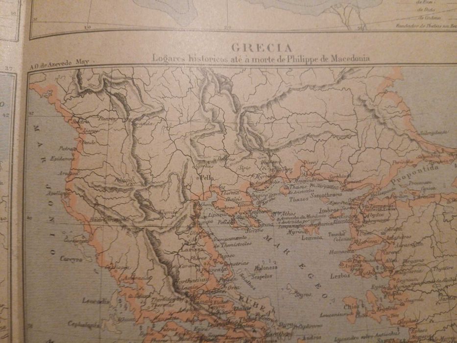 Mapa Grecia Antiga (Final Séc XIX, Início do Séc XX)
