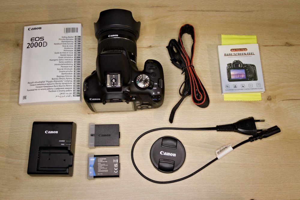 Canon 2000D Gwar.+ Ulepszony 18-55 STM | Tylko 3371 zdjęć Stan idealny