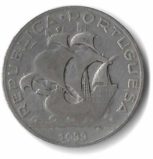 Moeda de 5.00 Escudos Prata 1933 F/BC/BC KM#581 N#4262