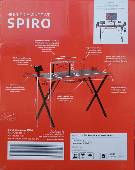 Biurko gamingowe SPIRO