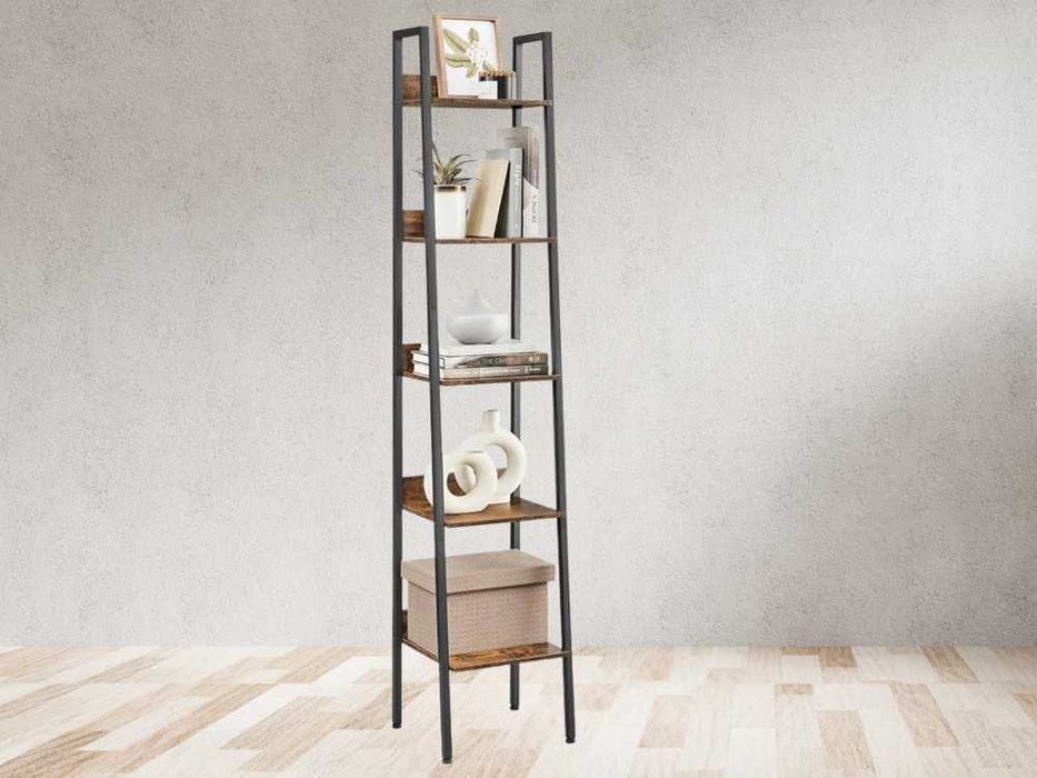 Półka Regał Drabinka na Książki Dekoracje 5 Poziomów Loft 170cm