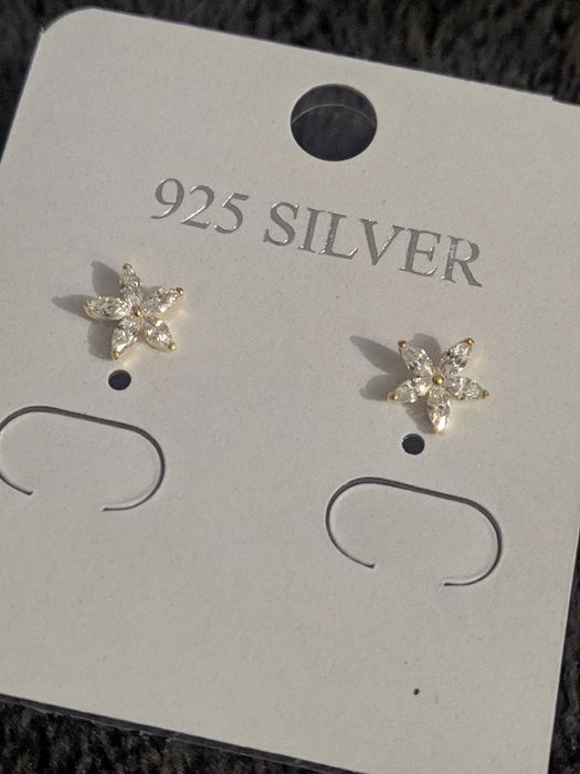Nowe kolczyki kwiatuszki 6mm - srebro 925