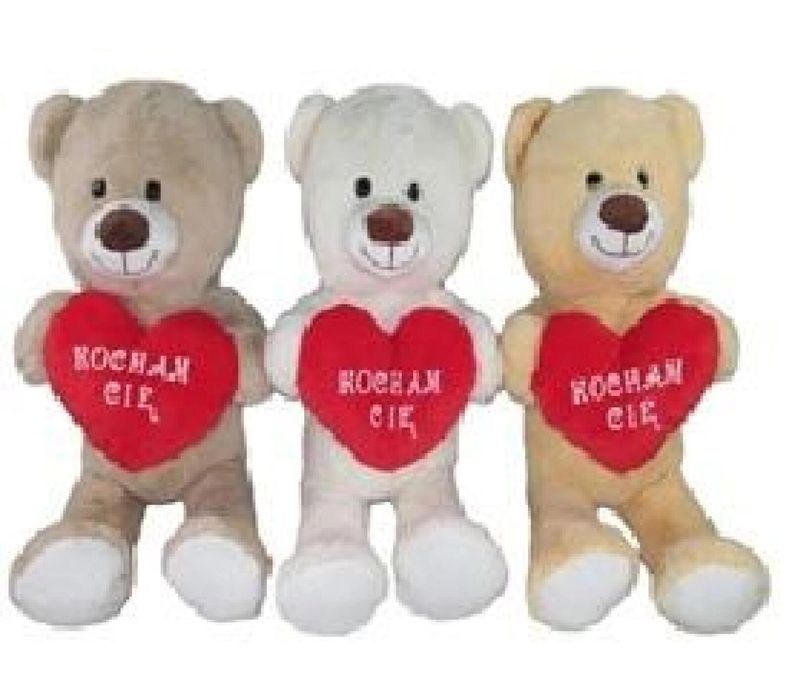 Miś z sercem 60cm MIX