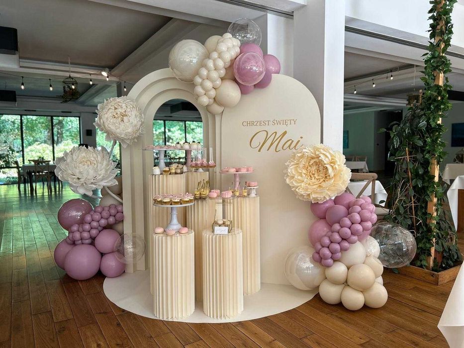 Dekoracje balonowe, scianki na komunie, chrzest, roczek, Warszawa