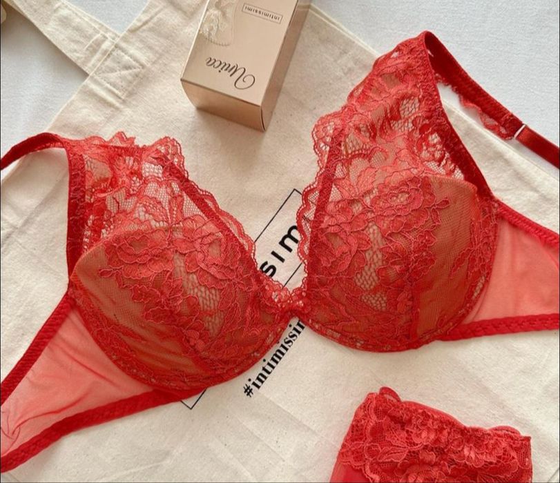 Комплект білизни intimissimi коралово-червоний